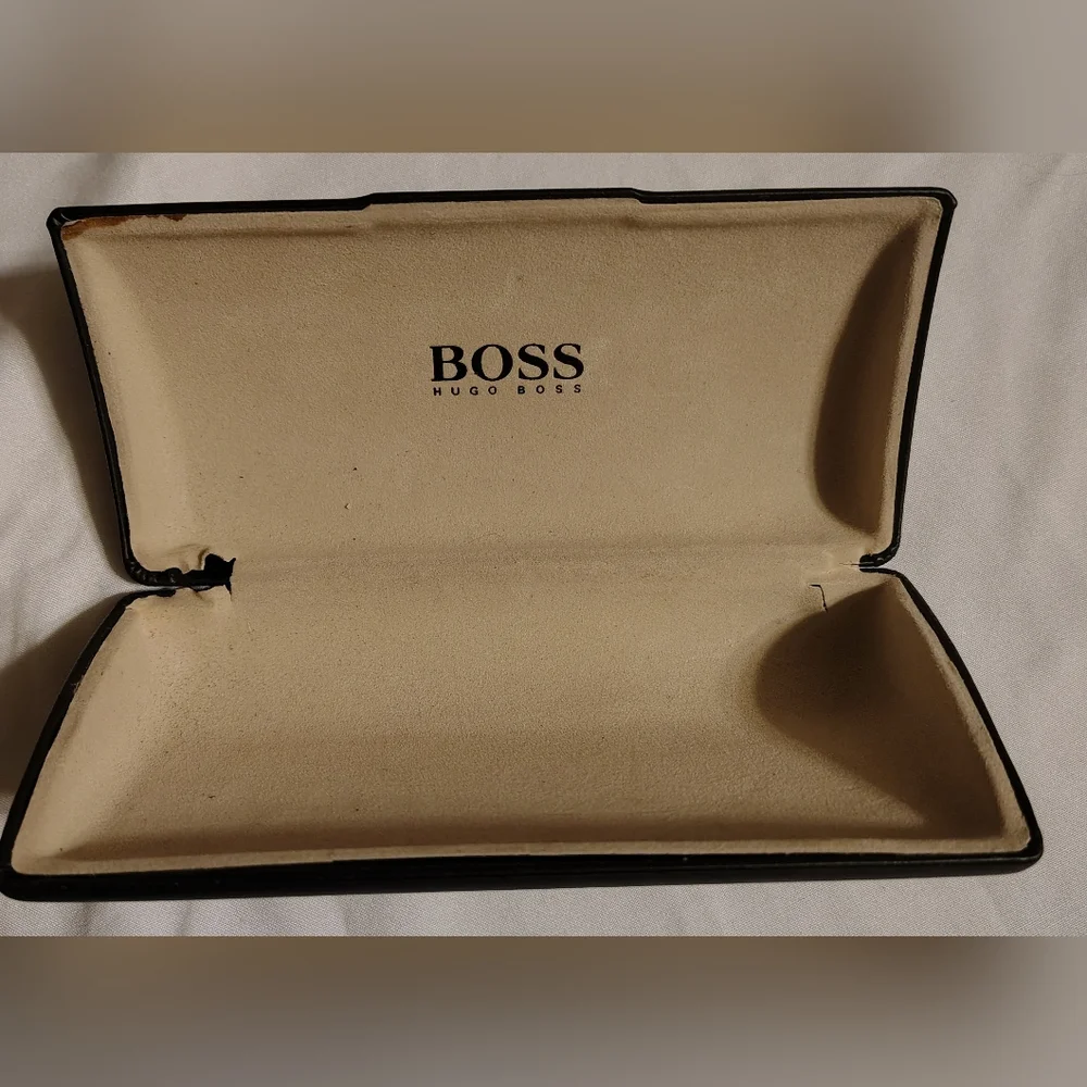 Boss By Hugo Boss Black Hard Clamshell Eyeglasses Case